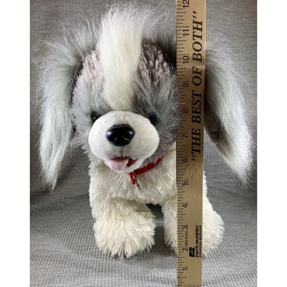 BAB Build a Bear Promise Pet Shih Tzu Puppy Plush Red Collar Gray White Dog - Picture 11 of 12